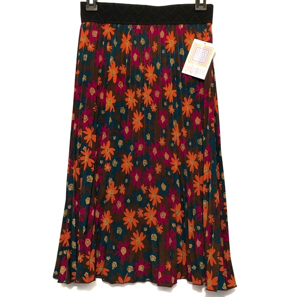 LuLaRoe Colorful Floral Midi Jill Skirt - Picture 1 of 5